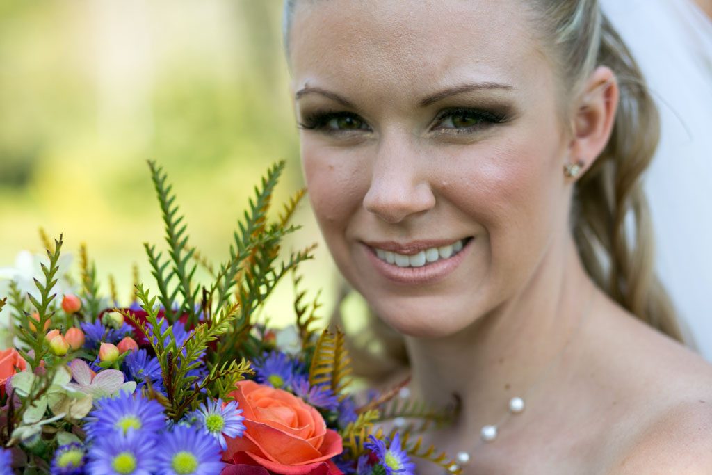 photo of a bride from the camera before manual editing