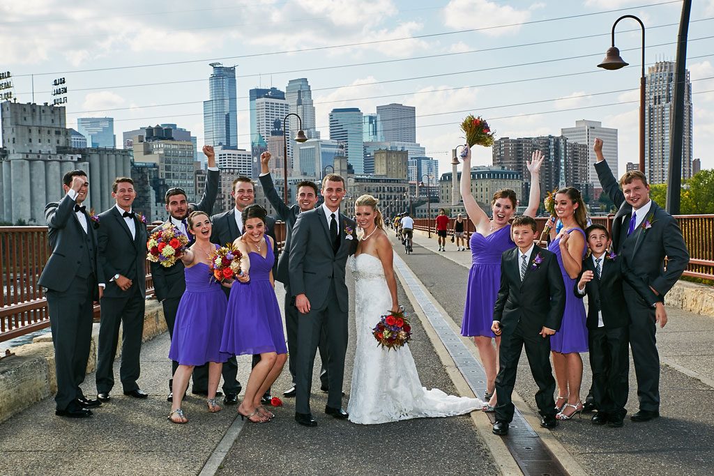 photo of a wedding party after manual editing